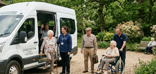 residents off on a trip in their new minibus