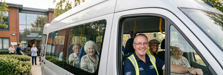 Happy residents off for a day trip